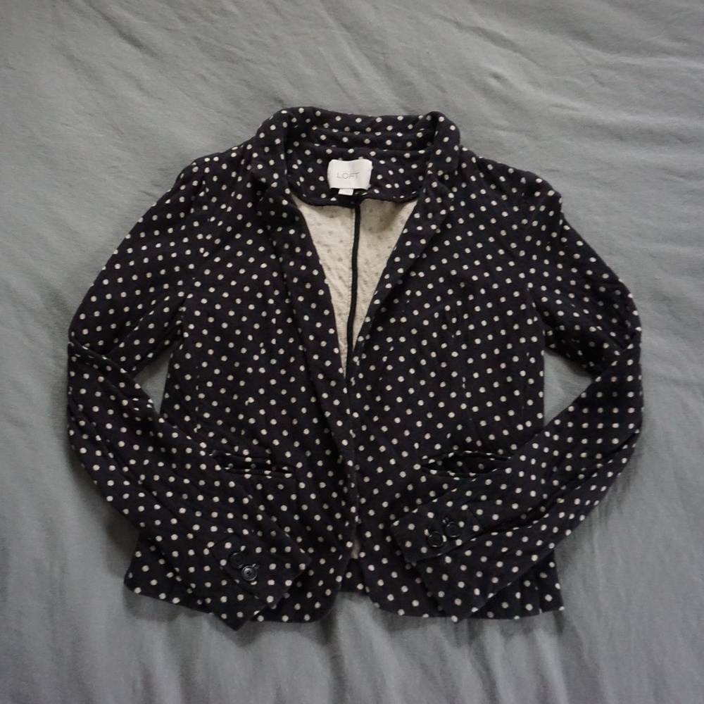 Black Polkadot Knit Blazer